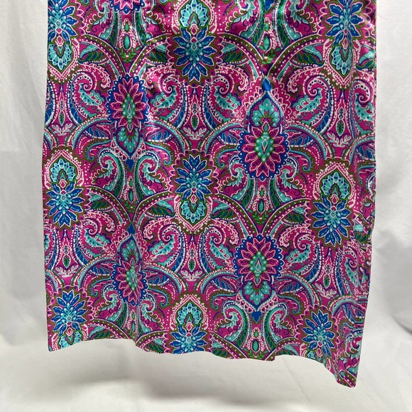 Cynthia Rowley Paisley Pineapple Sheath Dress V Neck Women's Size 4 - Picture 3 of 8